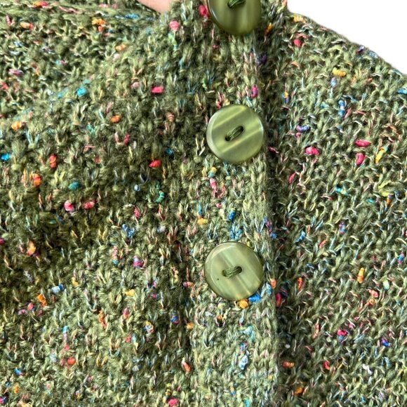 Serengeti Womens Sweater Size XL Green Rainbow Speckle Artsy Fall Earthy Boho - Picture 4 of 11
